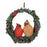Melrose Cardinal Bird Couple Wreath Ornament, Set of 4, Green/Red - 86165DS