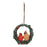 Melrose Cardinal Bird Couple Wreath Ornament, Set of 4, Green/Red