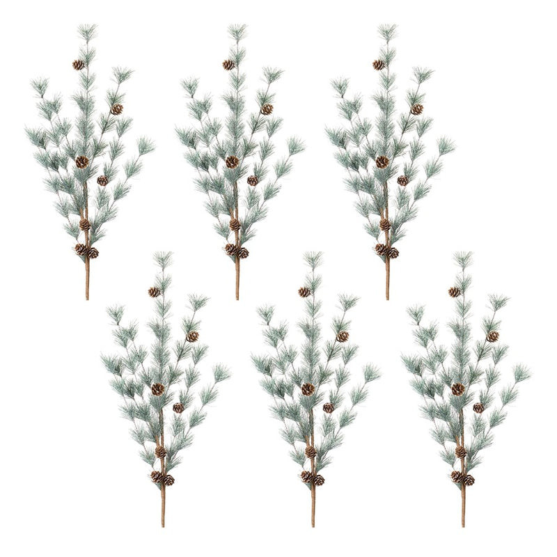 Melrose International Pine/Pinecone Spray, Set of 6, Green/Brown