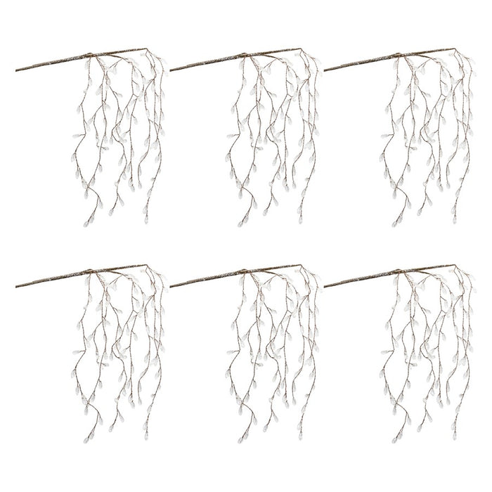 Melrose International Icy Hanging Branch, Set of 6, White
