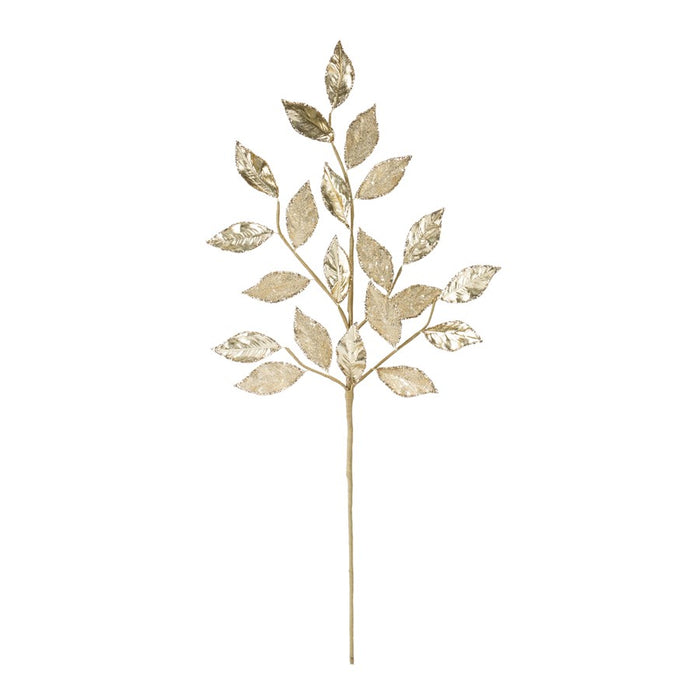 Melrose International Glittered Leaf Spray, Set of 2, Gold
