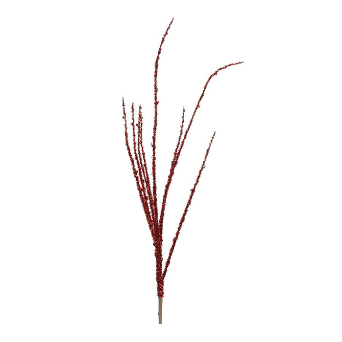 Melrose International Red Tinsel Branch, Set of 6, Brown - 86192DS