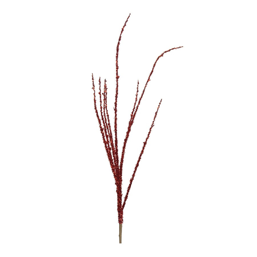 Melrose International Red Tinsel Branch, Set of 6, Brown - 86192DS