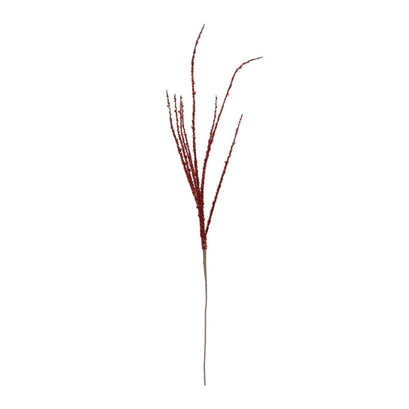 Melrose International Red Tinsel Branch, Set of 6, Brown