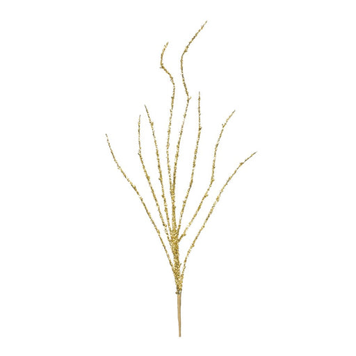 Melrose International Tinsel Branch, Set of 12, Gold/Brown - 86193DS