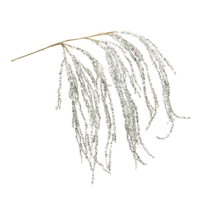 Melrose International Hanging Tinsel Branch, Set of 2, Silver - 86196DS