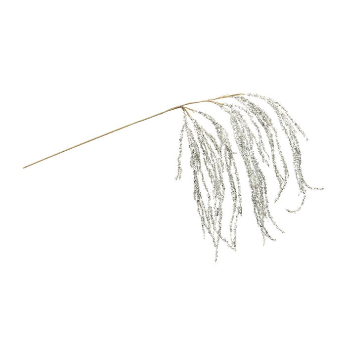 Melrose International Hanging Tinsel Branch, Set of 2, Silver