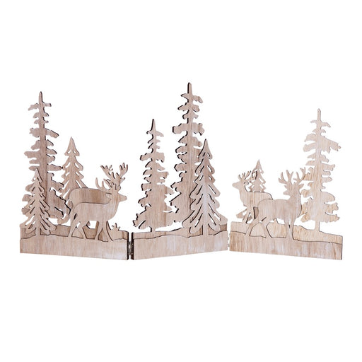 Melrose Winter Forest Scene Trifold Display 23.75"L, Brown - 86209DS