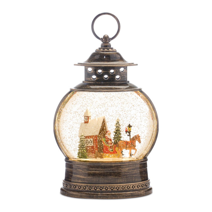 Melrose International LED Snow Globe/Santa's Sleigh 11.5"H, Bronze/Red - 86210DS
