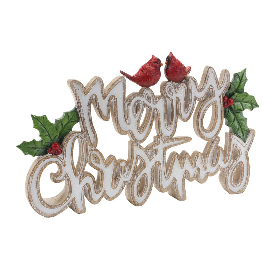Melrose Merry Christmas Tabletop Sign, Set of 2, White/Brown - 86215DS