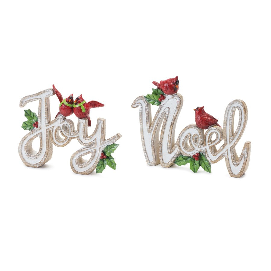 Melrose Christmas Sentiment Sign, Set of 2, Brown/Green/Red - 86216DS