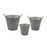 Melrose International Metal Aztec Pail Planter, Set of 3, Grey - 86217DS