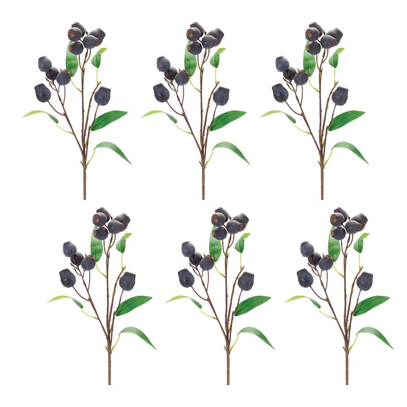 Melrose International Plum Pod Spray, Set of 6, Plum/Green