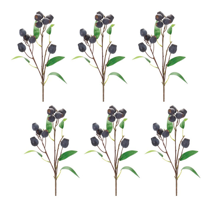 Melrose International Plum Pod Spray, Set of 6, Plum/Green