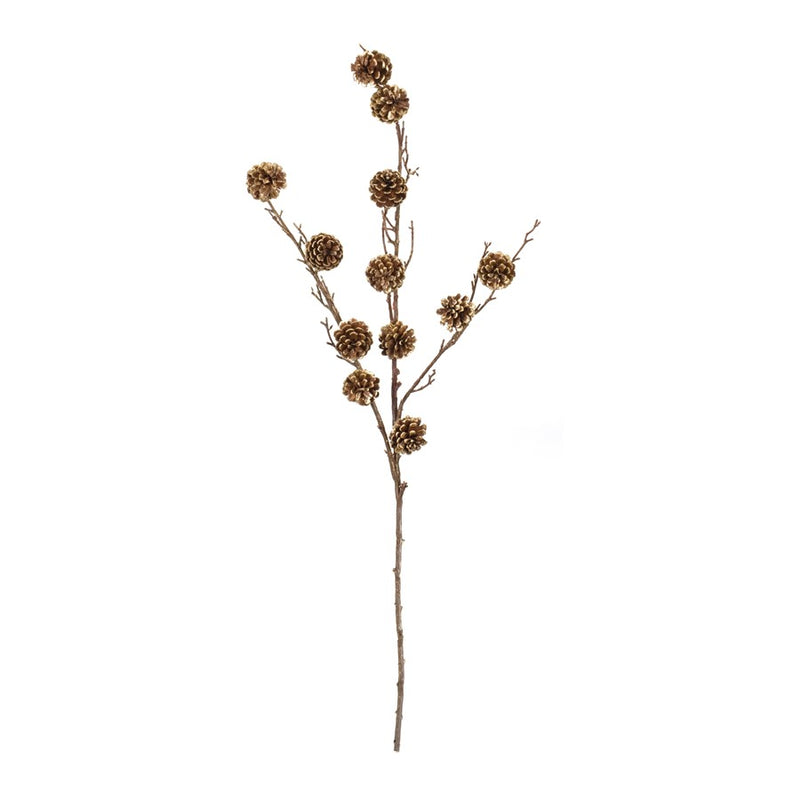 Melrose International Pine Cone Twig Spray, Set of 2, Gold