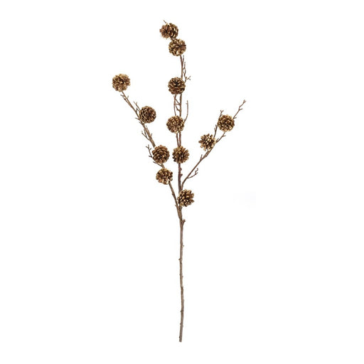 Melrose International Pine Cone Twig Spray, Set of 2, Gold