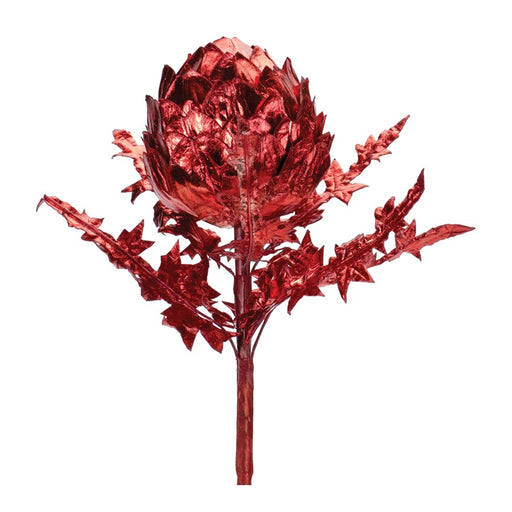 Melrose International Metallic Artichoke Stem, Set of 2, Red - 86229DS