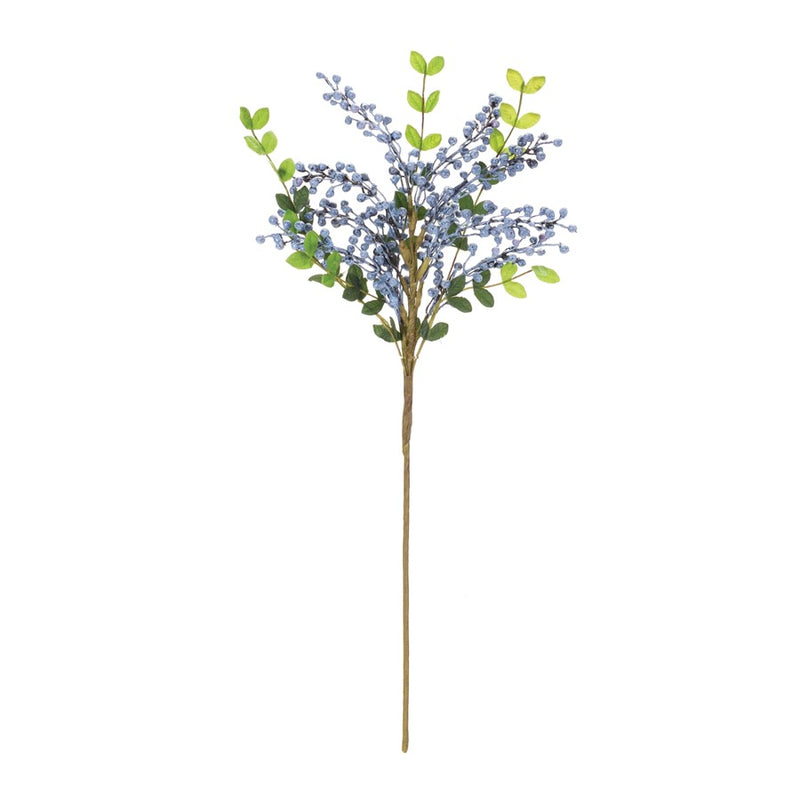 Melrose International Blue Berry Leaf Spray, Set of 6, Green/Blue