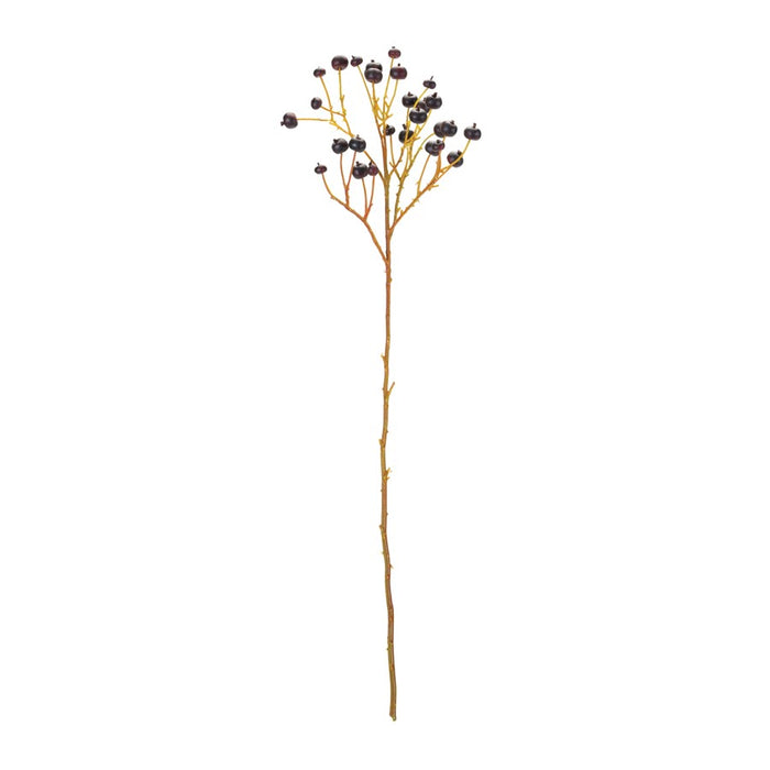 Melrose International Blue Berry Spray, Set of 6, Brown