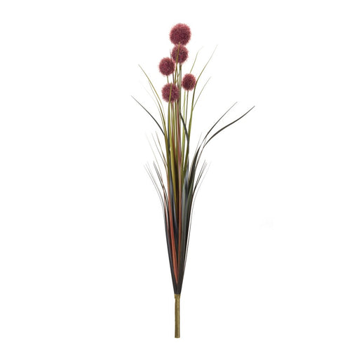 Melrose Burgandy Allium Grass Stem, Set of 6, Green/Purple - 86249DS