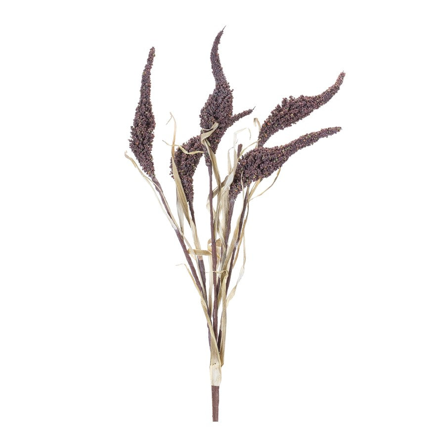 Melrose International Seeded Harvest Bush, Set of 12, Brown/Tan - 86255DS