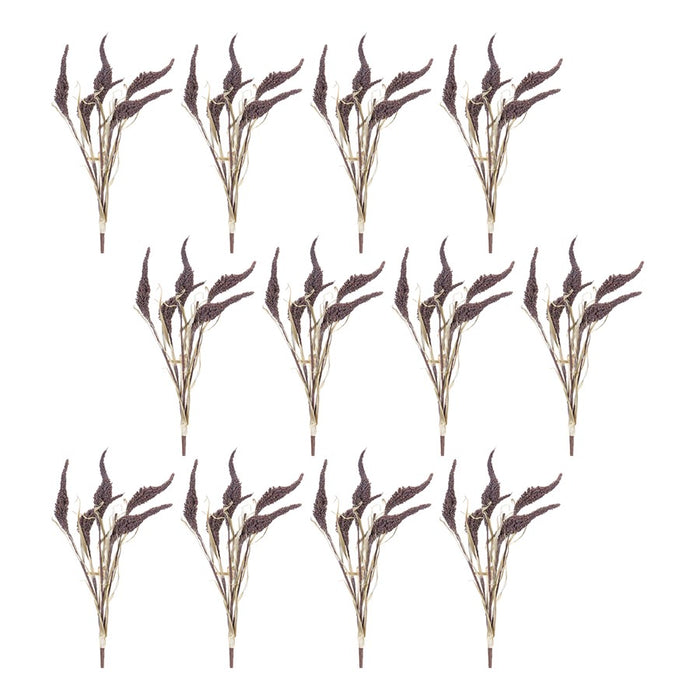 Melrose International Seeded Harvest Bush, Set of 12, Brown/Tan