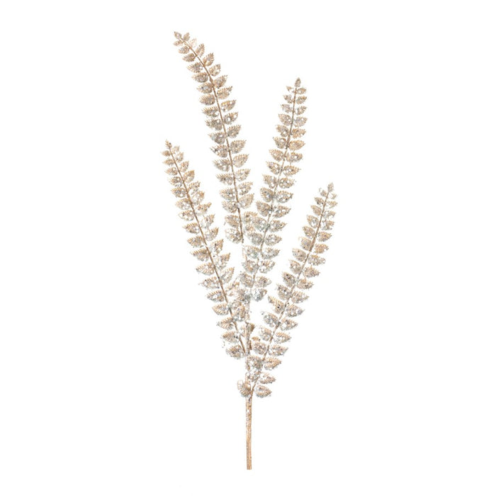 Melrose International Glittered Fern Spray, Set of 24, Champagne - 86258DS