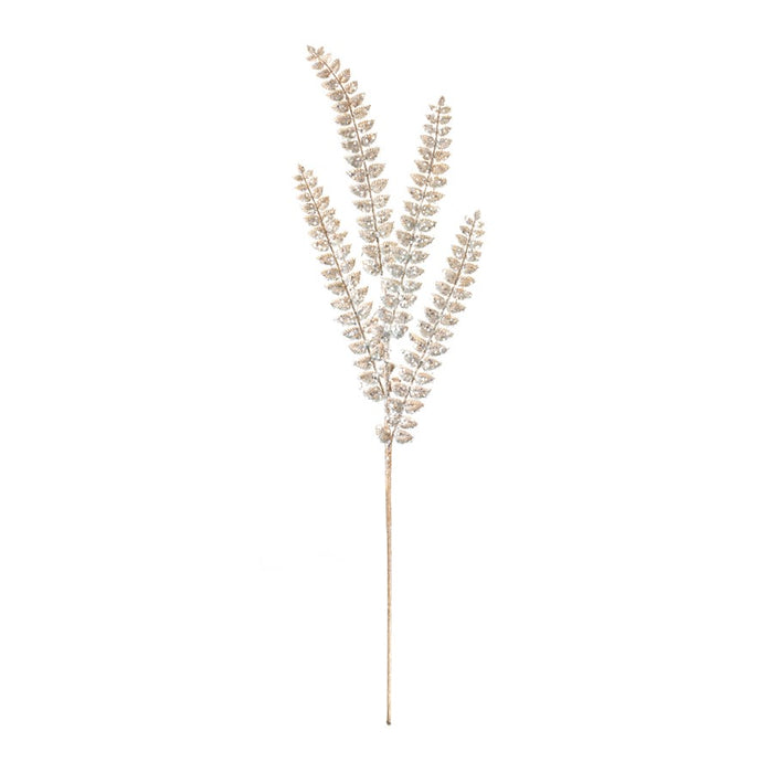 Melrose International Glittered Fern Spray, Set of 24, Champagne