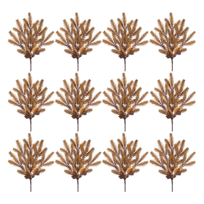 Melrose International Pine Spray, Set of 12, CoppeRed