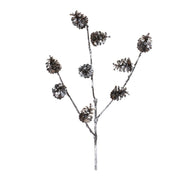 Melrose International Pine Cone Spray, Set of 12, Black/White - 86265DS