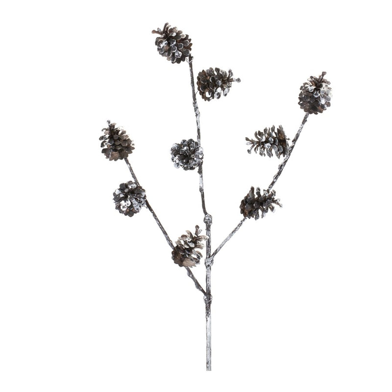 Melrose International Pine Cone Spray, Set of 12, Black/White - 86265DS
