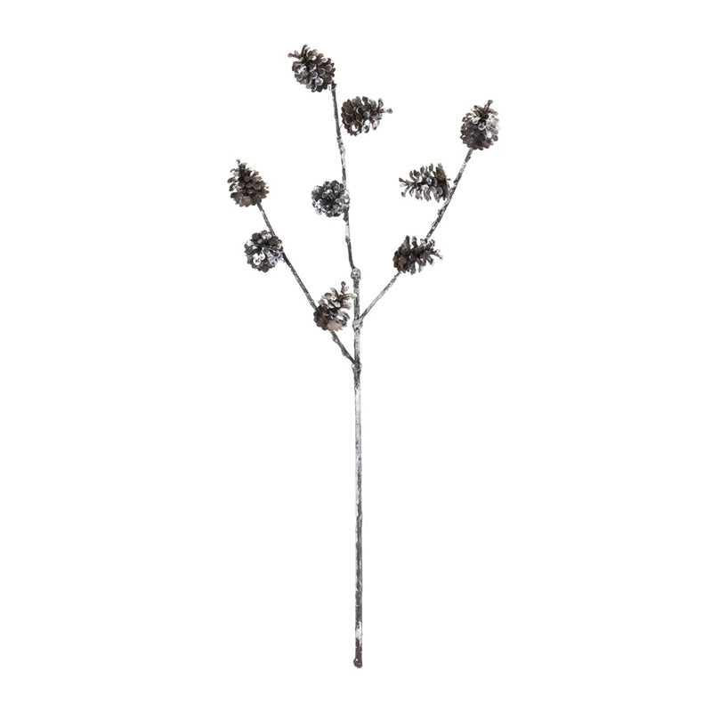 Melrose International Pine Cone Spray, Set of 12, Black/White