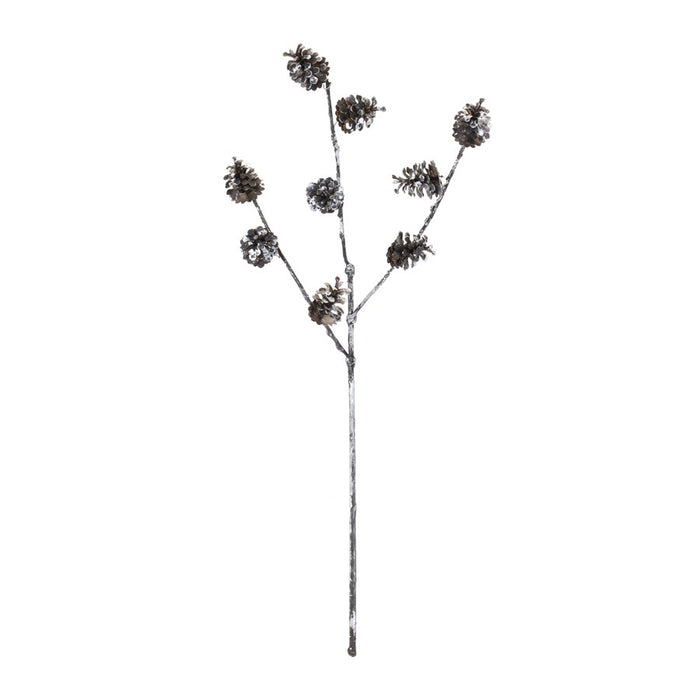 Melrose International Pine Cone Spray, Set of 12, Black/White