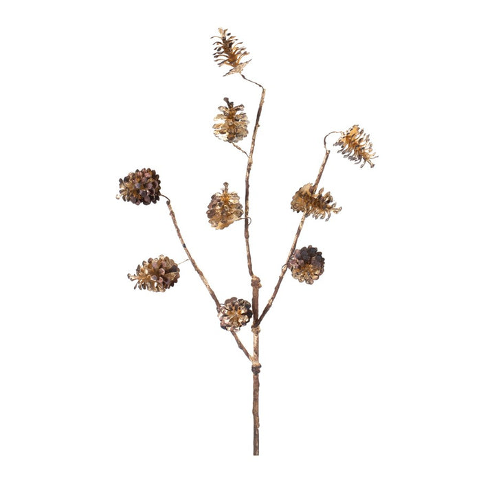 Melrose International Pine Cone Spray, Set of 12, Brown - 86266DS