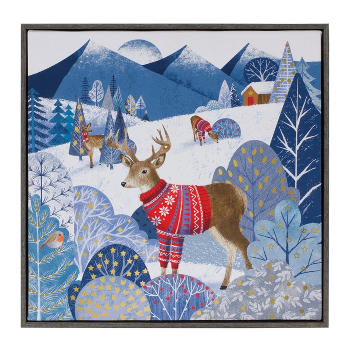 Melrose Int. Framed Forest Friends Print, Set of 2, Blue/White