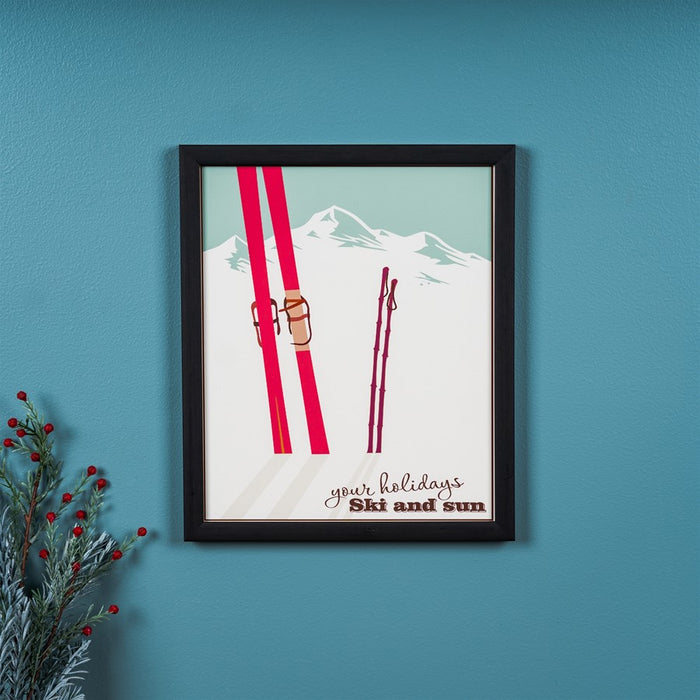 Melrose International Ski/Sun Frame 11.75"H, White/Red