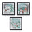 Melrose Framed Winter Scene Wall Art, Set of 3, Blue/White/Red - 86289DS