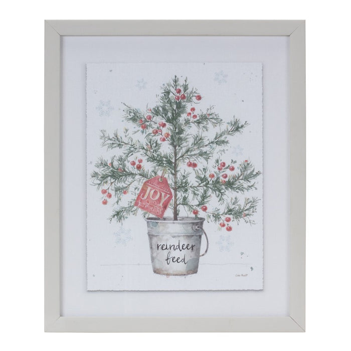 Melrose International Potted Pine Tree Wall Art, Set of 2, White/Green
