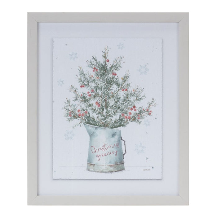 Melrose International Potted Pine Tree Wall Art, Set of 2, White/Green