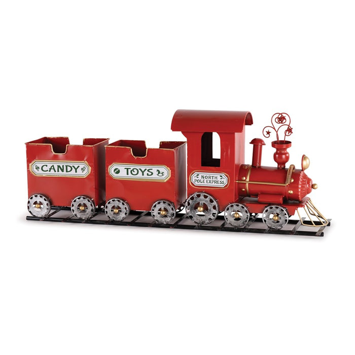 Melrose International Toy TRain, on Track Display 29.25"L, Red/Gold - 86295DS