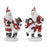Melrose Skating Santa/Snowman Figurine, Set of 2, Red/White/Green - 86299DS
