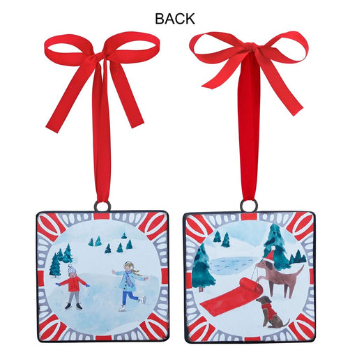 Melrose Sledding/Christmas Tree Ornament, Set of 12, Red/White/Blue