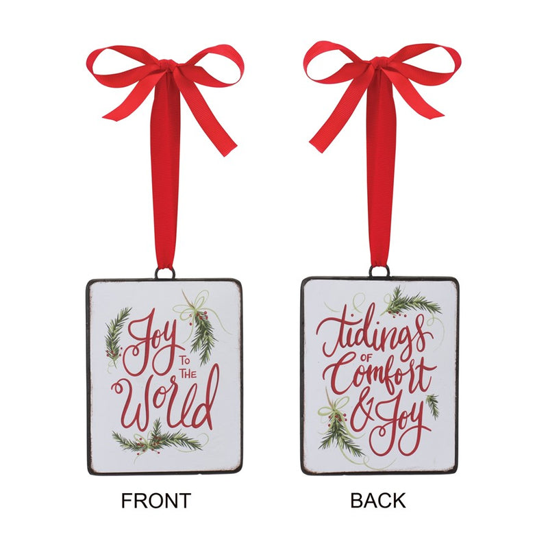 Melrose Holiday Sentiment Ornament, Set of 12, Red/Green/White