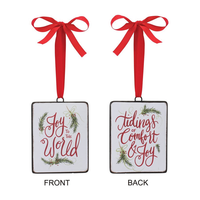 Melrose Holiday Sentiment Ornament, Set of 12, Red/Green/White