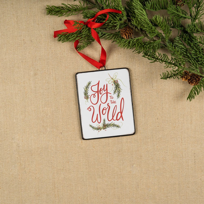 Melrose Holiday Sentiment Ornament, Set of 12, Red/Green/White