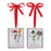 Melrose International Snowman Sentiment Ornament, Set of 12, White/Red
