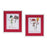 Melrose Framed Snowman Sentiment Wall Art, Set of 2, Red/White - 86316DS