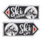 Melrose International Ski Lift Lodge Sign, Set of 6, Cream/Black - 86320DS