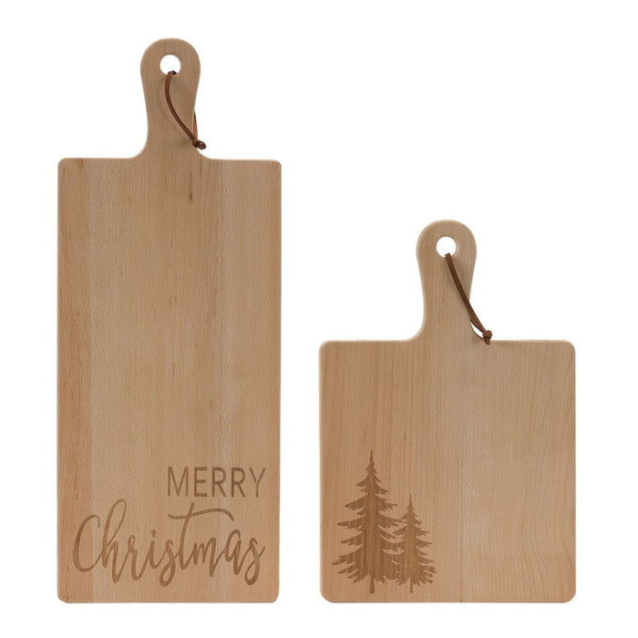 Melrose Merry Christmas Pine Tree Cutting Board, Set of 2, Brown - 86329DS
