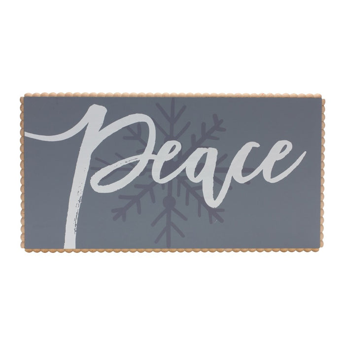 Melrose International Peace/Snowflake Sign 24"L, Blue/White - 86332DS
